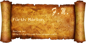 Fürth Márton névjegykártya