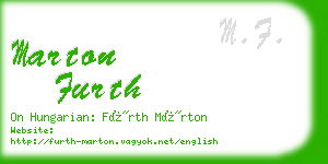 marton furth business card